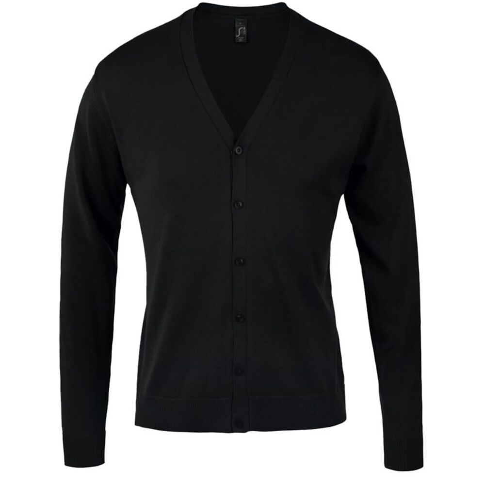 SOLS Mens Golden V Neck Cardigan / Black